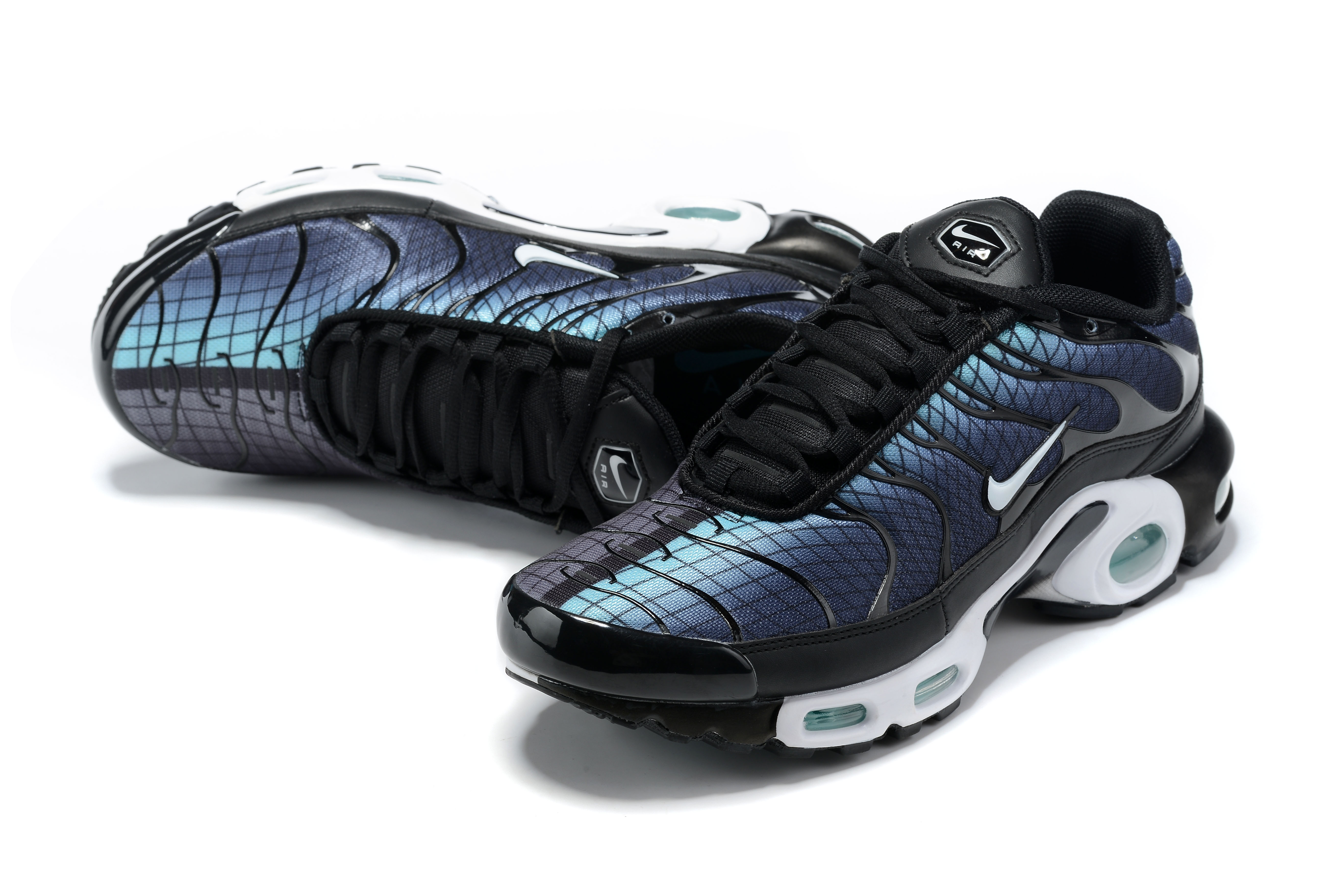 New Nike Air Max Plus Blue Gold White Shoes